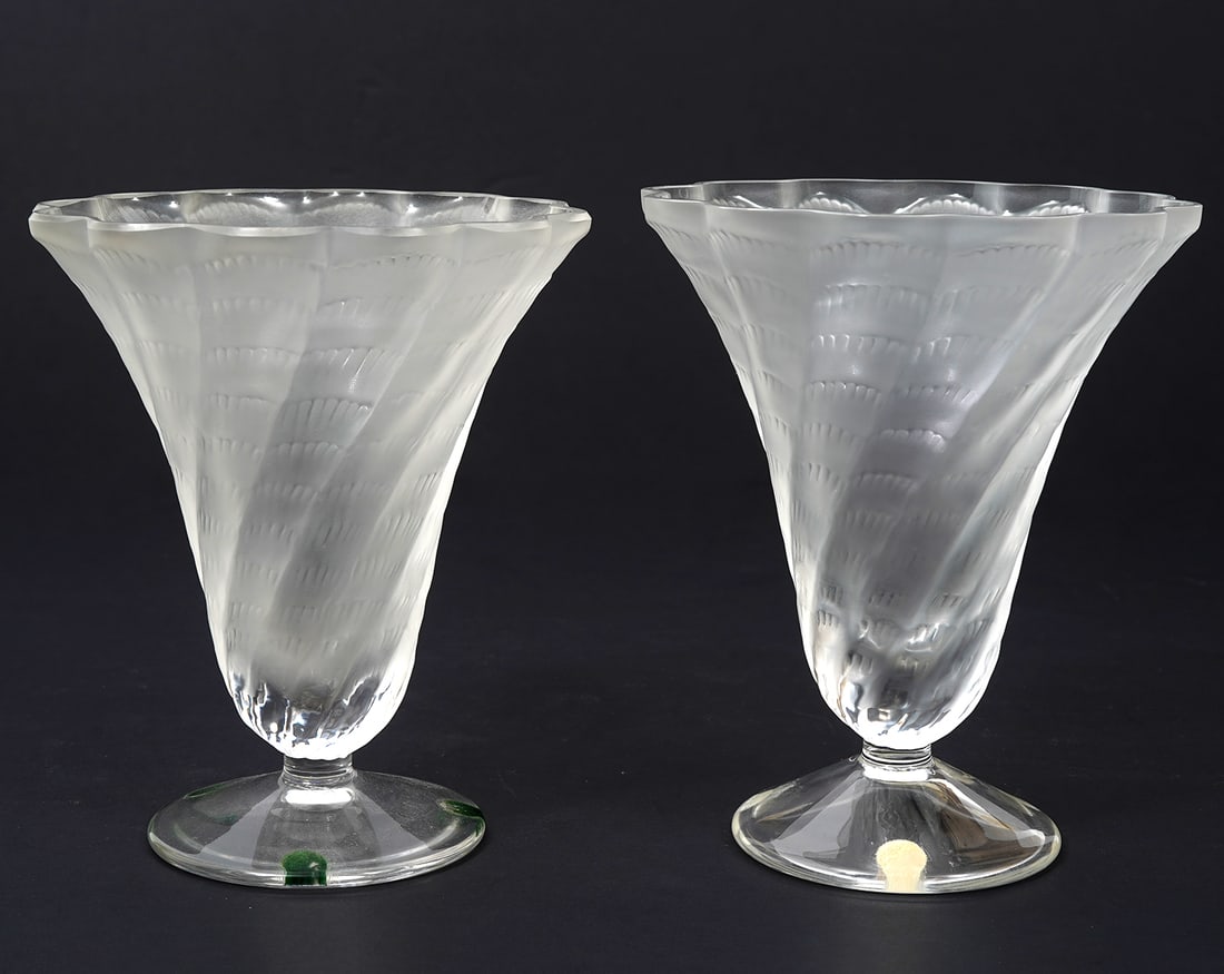 Two Lalique 'Lucie' Frosted Crystal Vases (1 of 7)