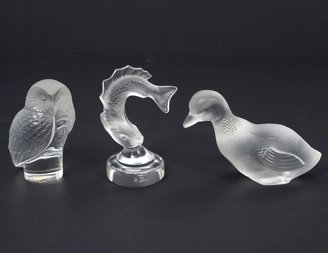 Three Lalique Crystal Animal Figures (1 of 5)