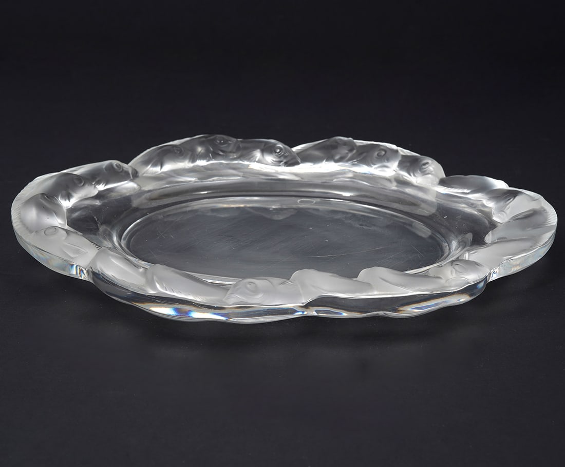 Lalique 'Piriac' Crystal Koi Fish Oval Platter (1 of 6)