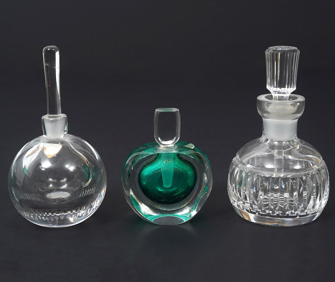 Three Art Glass Perfume Bottles (1 of 7)