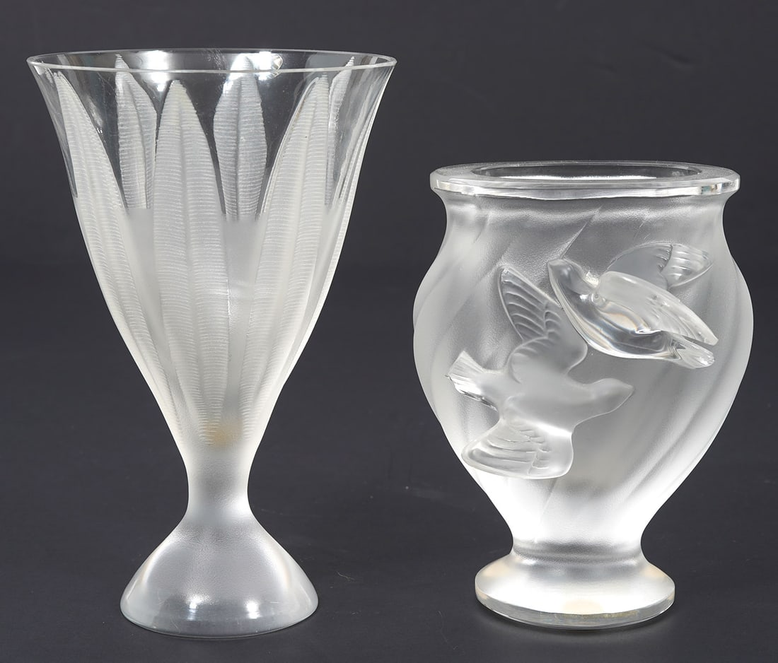 Lalique 'Rosine' and 'Campanule' Crystal Vases (1 of 8)