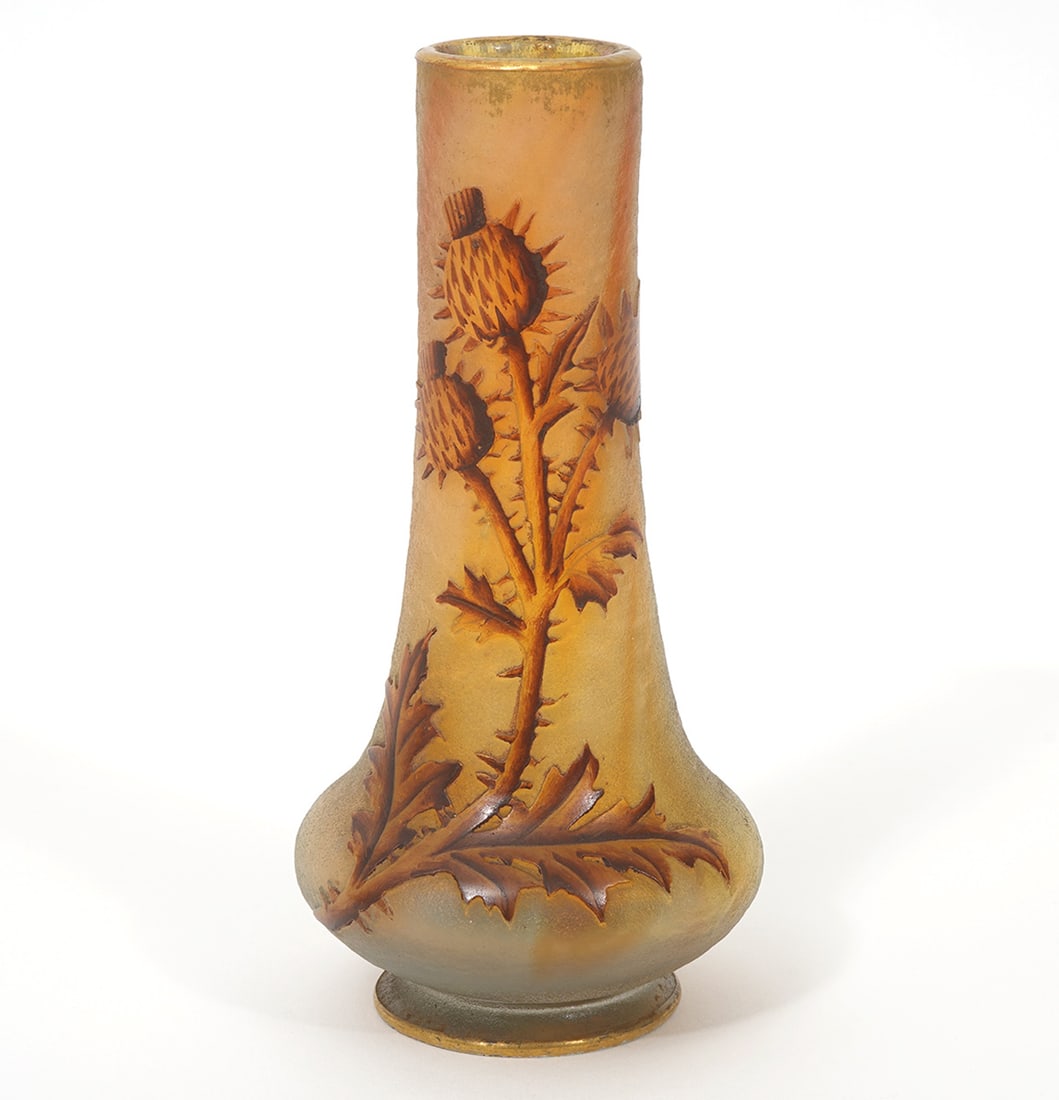 Signed Daum Nancy Thistle Bud Vase (1 of 10)