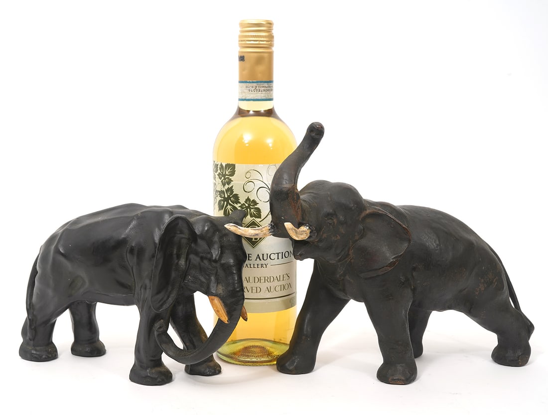 Two Japanese Metal Elephant Figurines (1 of 8)