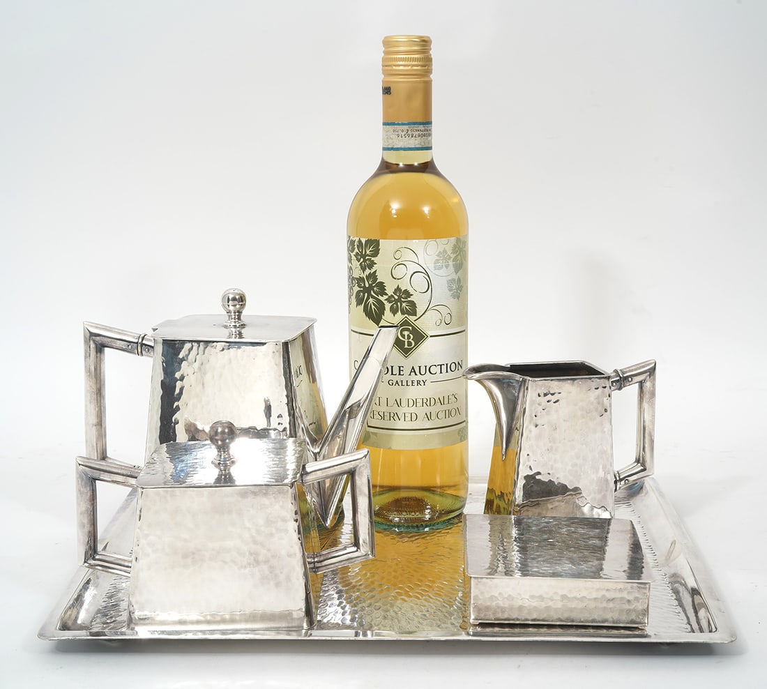 German Hammered Silver-Plate Tea Set (1 of 15)