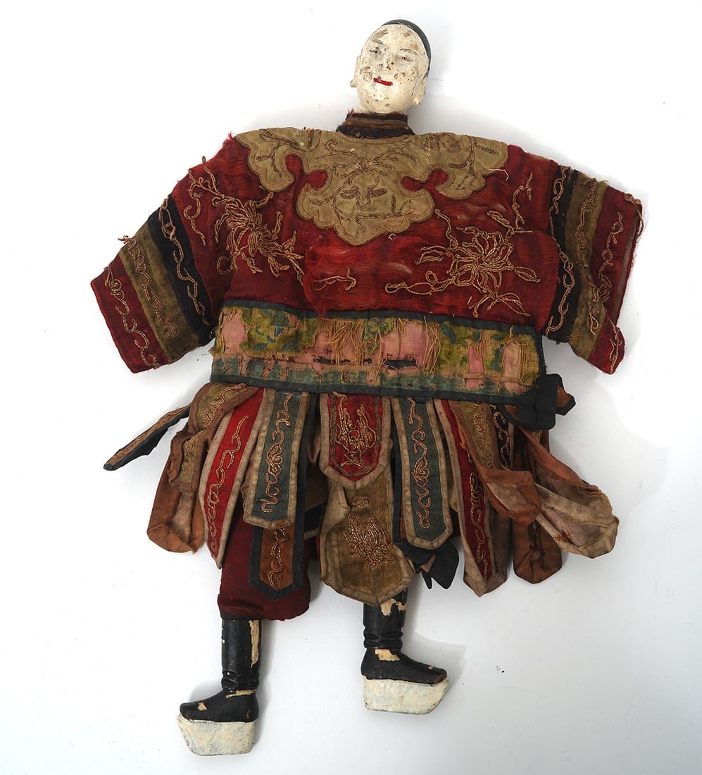 Chinese Carved Wood Embroidered Opera Doll (1 of 8)