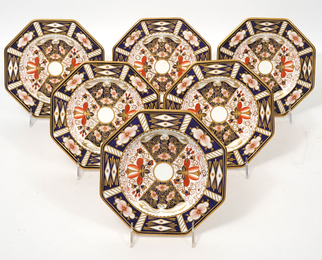 6Pc Royal Crown Derby Imari Dessert Plates (1 of 4)