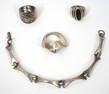 Modernist Sterling SIlver Jewelry Group 4Pc