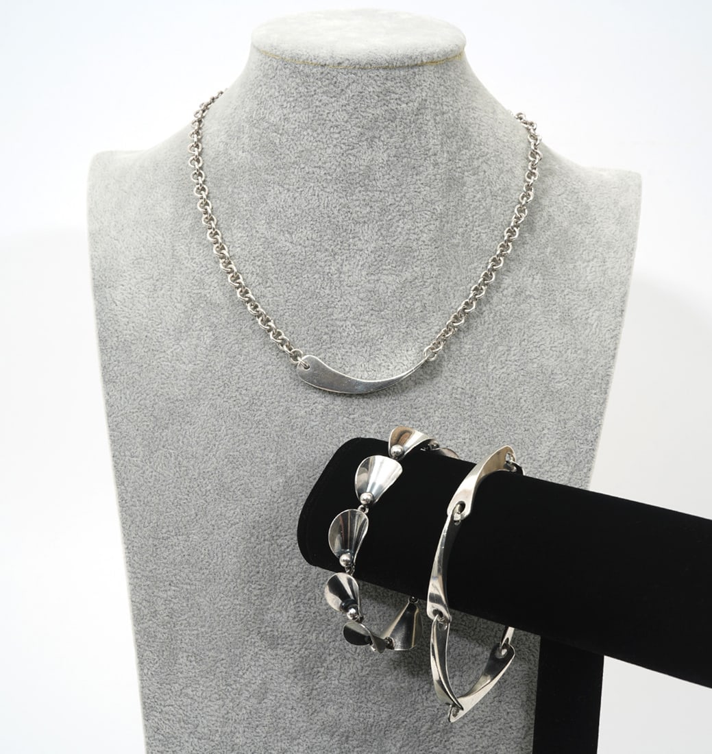 3Pc Modernist Sterling Silver Jewelry Group (1 of 10)