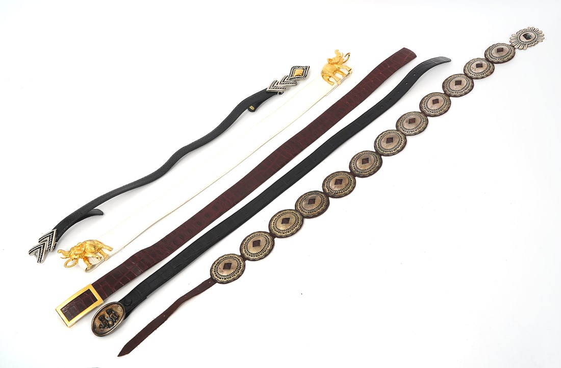 Group of Five Women's Couture Leather Belts (1 of 14)