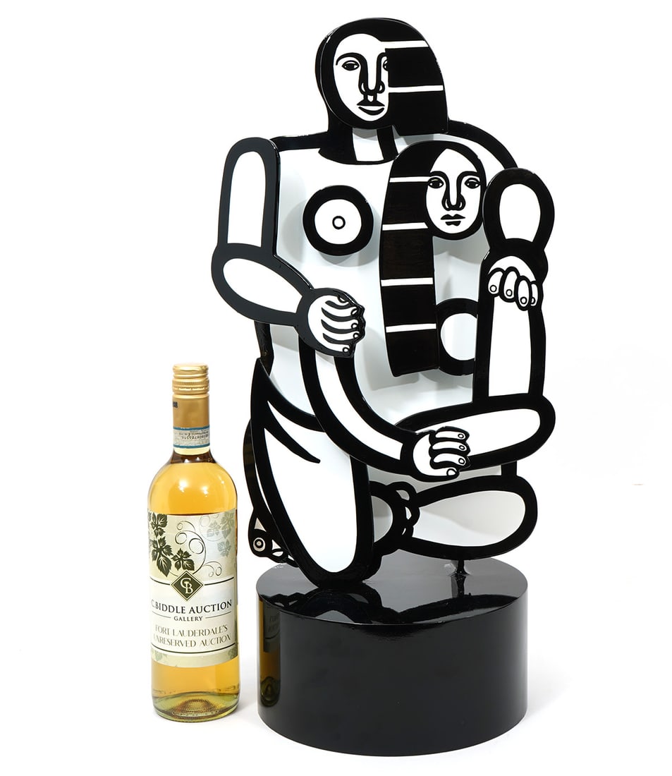 Joseph Meerbott Enamel Aluminum Sculpture S/N: Joseph Meerboot (American, Contemporary) enamel on aluminium female nude sculpture. Signed, numbered 9/15 and dated 2003. Measures 22.5"H x 9.5"W. Condition report: Good condition, please examine all 