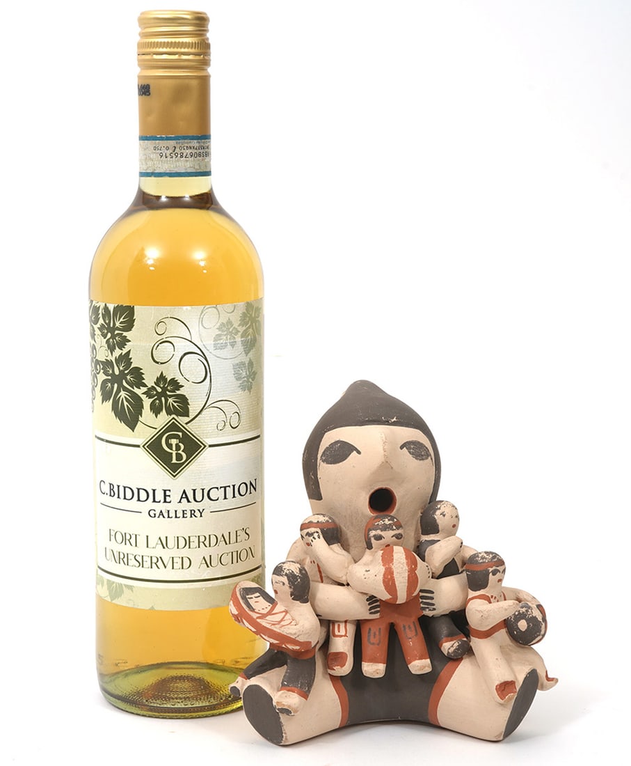 Signed Jemez Pueblo Pottery Mother & Children (1 of 6)