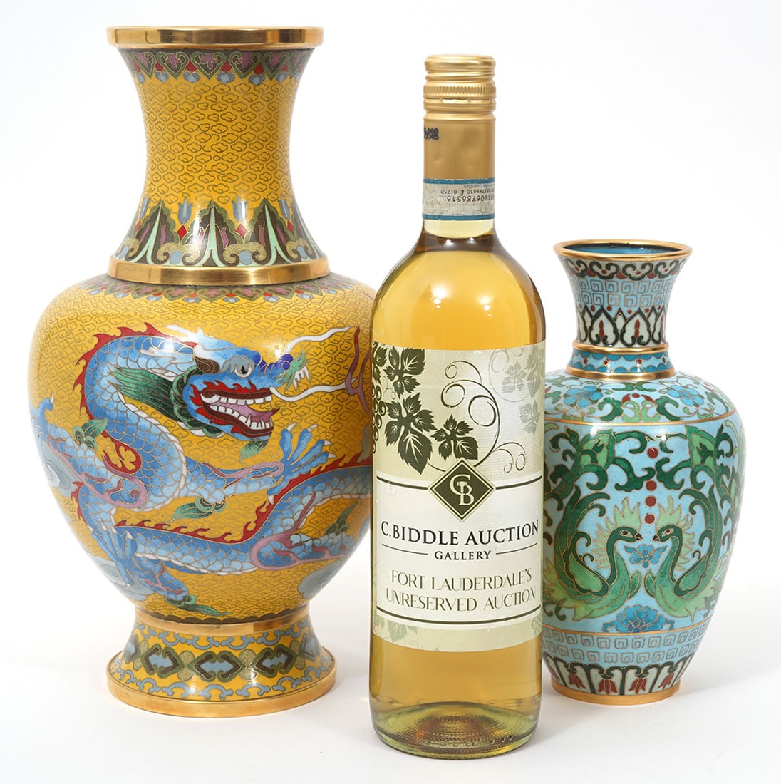 Two Chinese Cloisonne on Brass Vases (1 of 13)