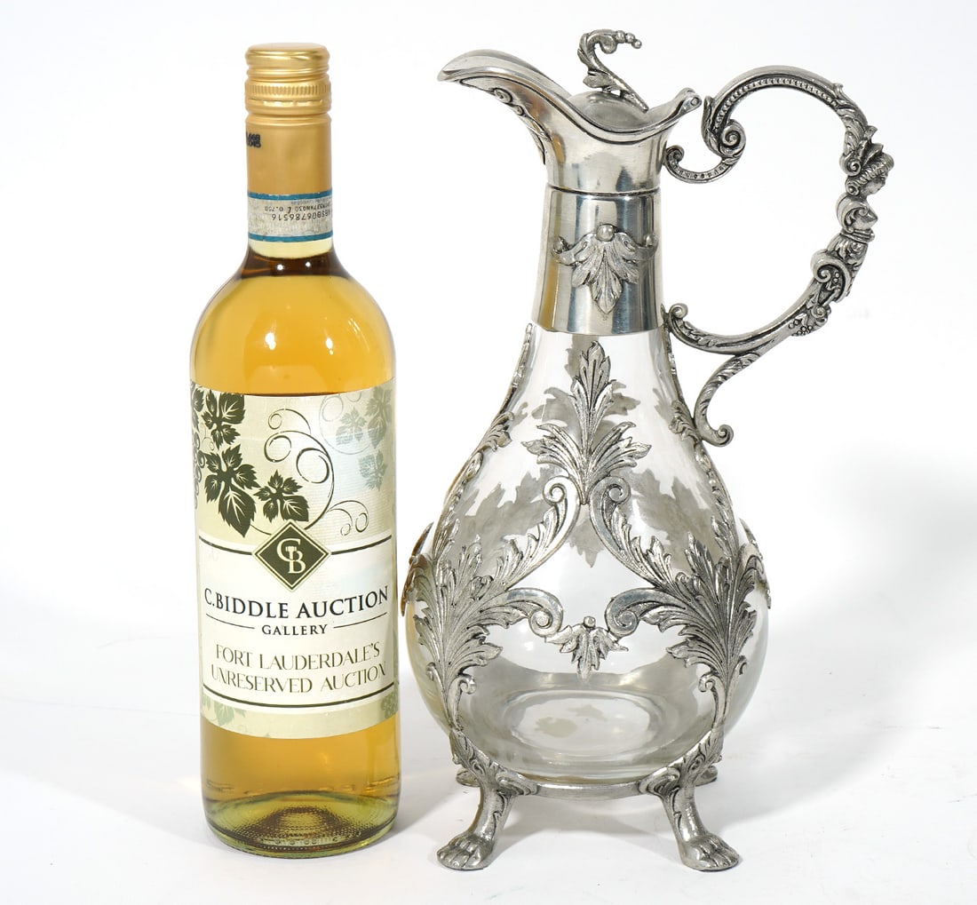 Portuguese Pewter & Crystal Claret Jug (1 of 9)