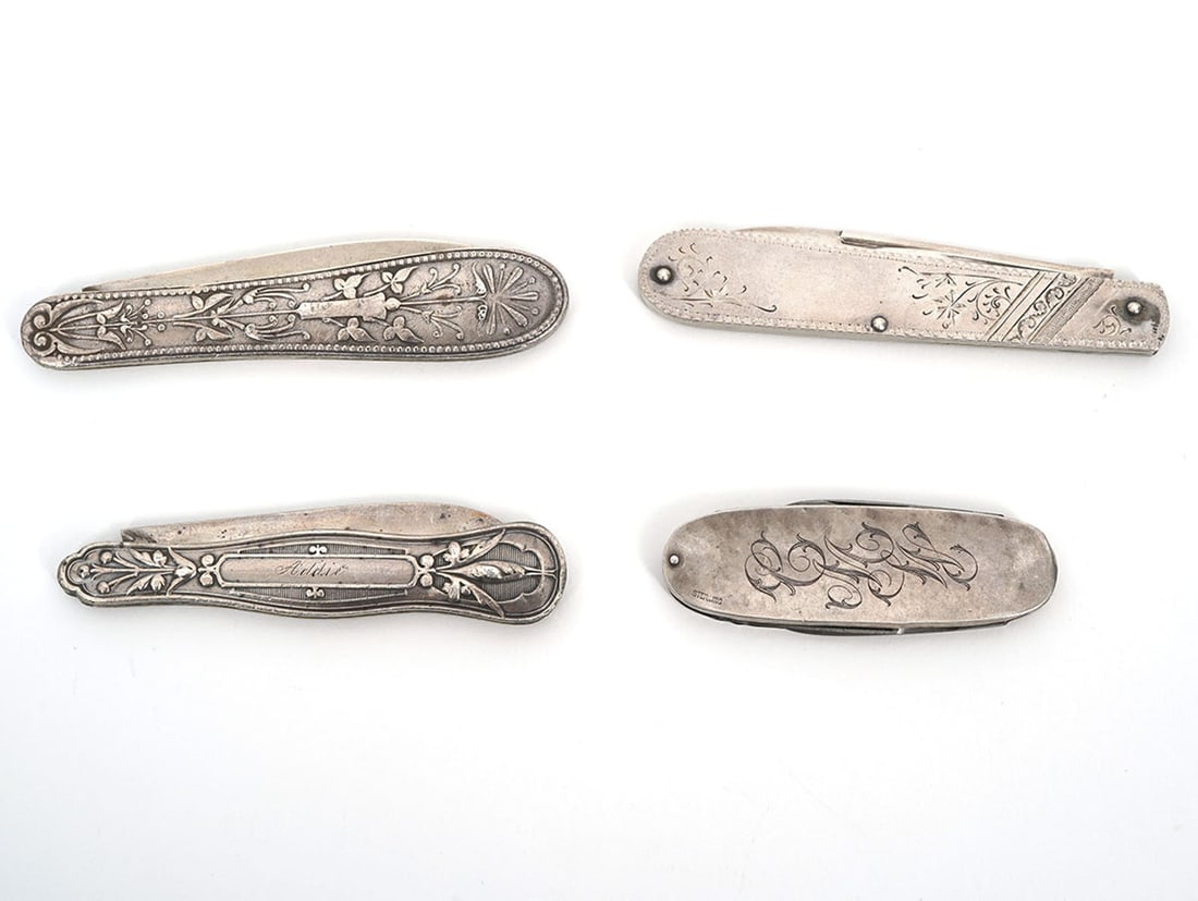 Four English Sterling Silver Pocket Knives (1 of 10)