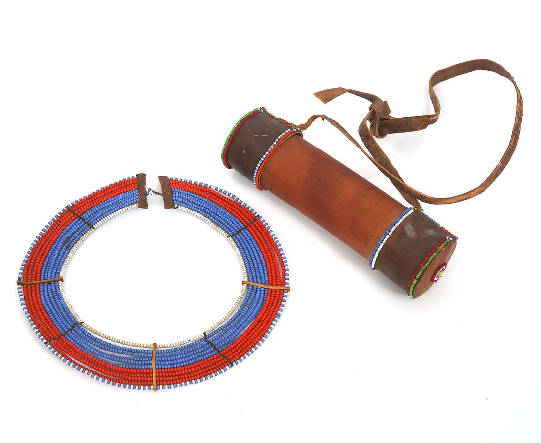 *African Maasai Beaded Necklace & Container (1 of 7)