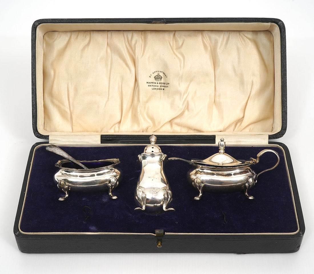 Mappin & Webb Silver-Plate 3 Piece Cruet Set (1 of 9)