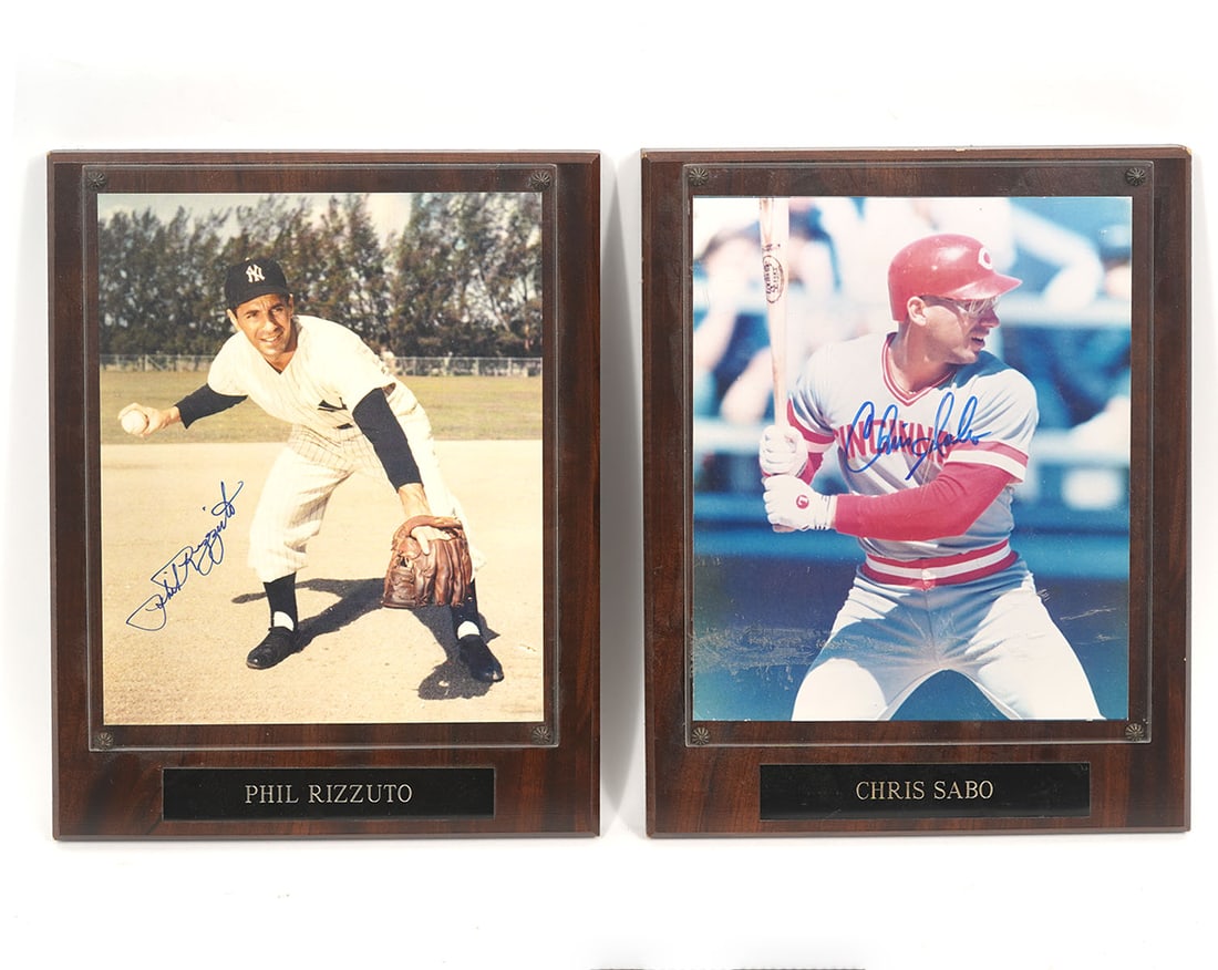 Two Signed Baseball Photos of Sabo & Rizzuto (1 of 3)
