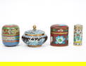 4 Chinese Cloisonne Enamel Trinket Boxes