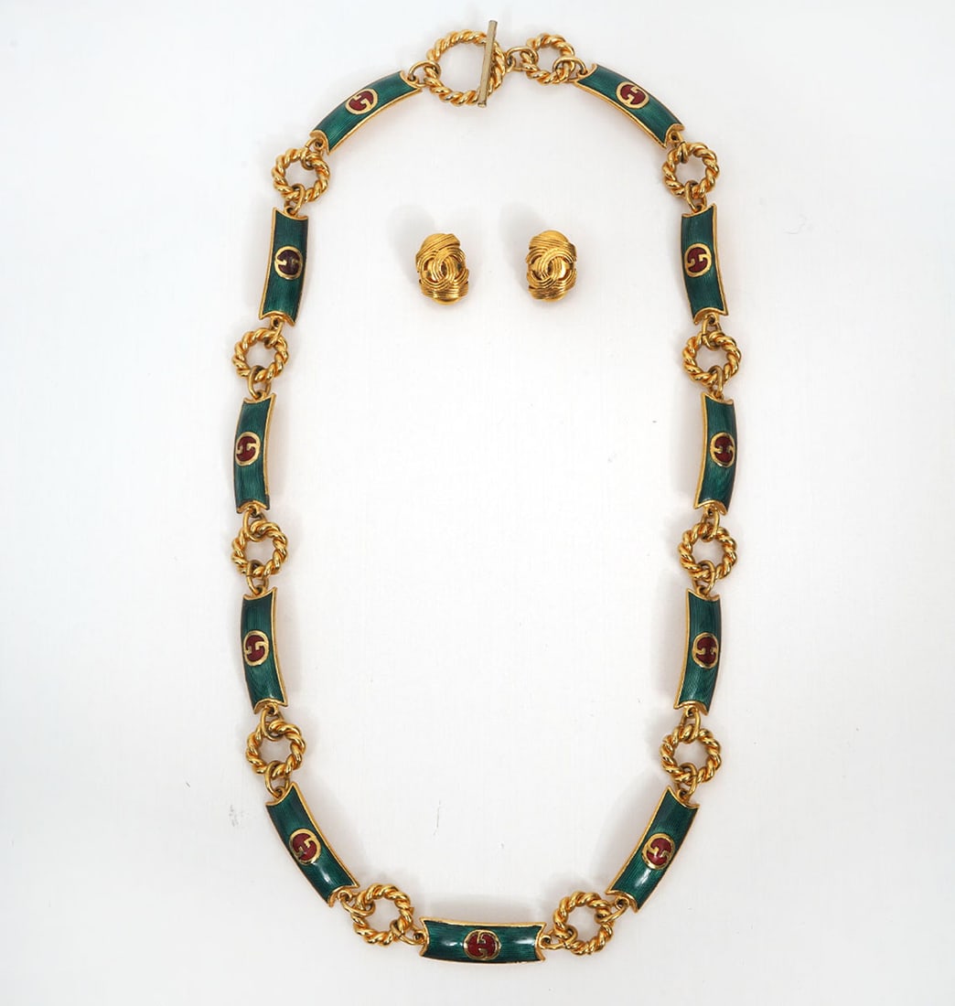 Gucci Toggle Clasp Belt & Chanel Clip Earrings (1 of 9)