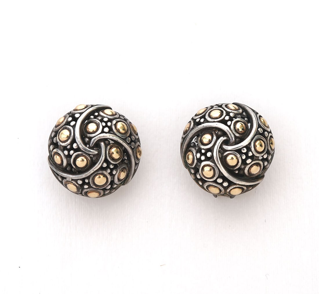 John Hardy Sterling 18K Omega Pierced Earrings (1 of 4)