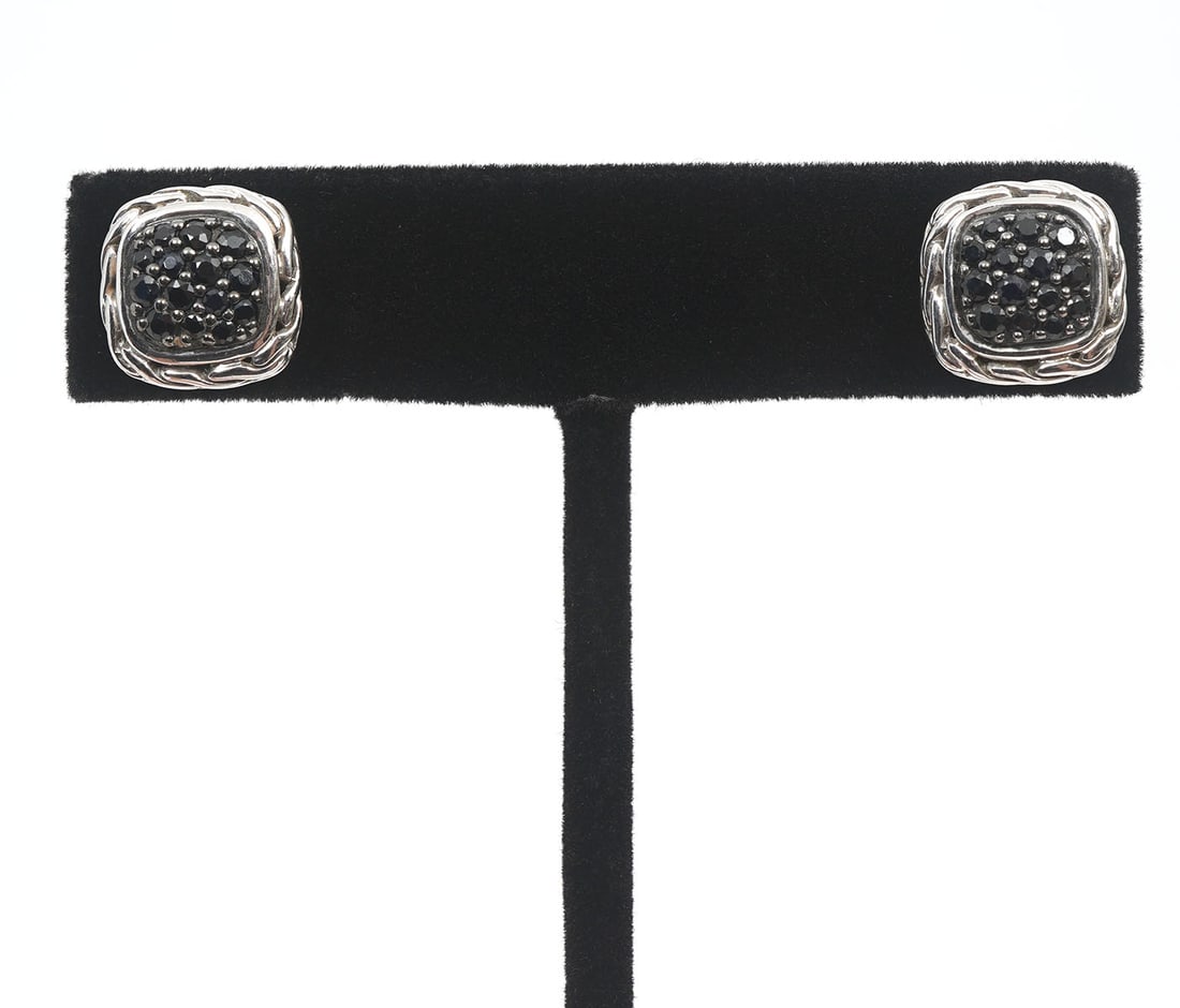 John Hardy Sterling & Black Sapphire Earrings (1 of 4)