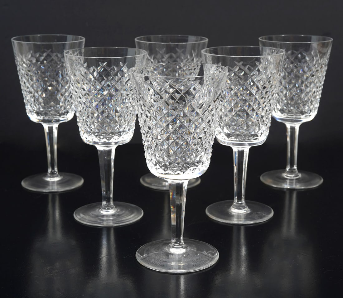 6 Waterford "Alana" Crystal Water Goblets (1 of 4)
