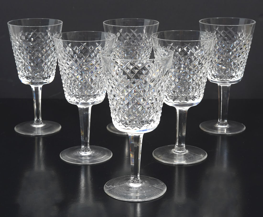 6 Waterford "Alana" Crystal Water Goblets (1 of 4)