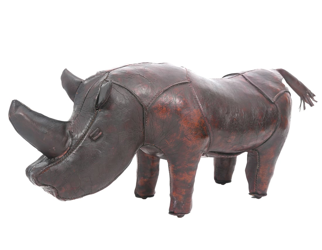 Abercrombie & Fitch Leather Rhino Footstool (1 of 11)