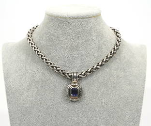 David Yurman Albion Sterling 14K Amethyst Necklace