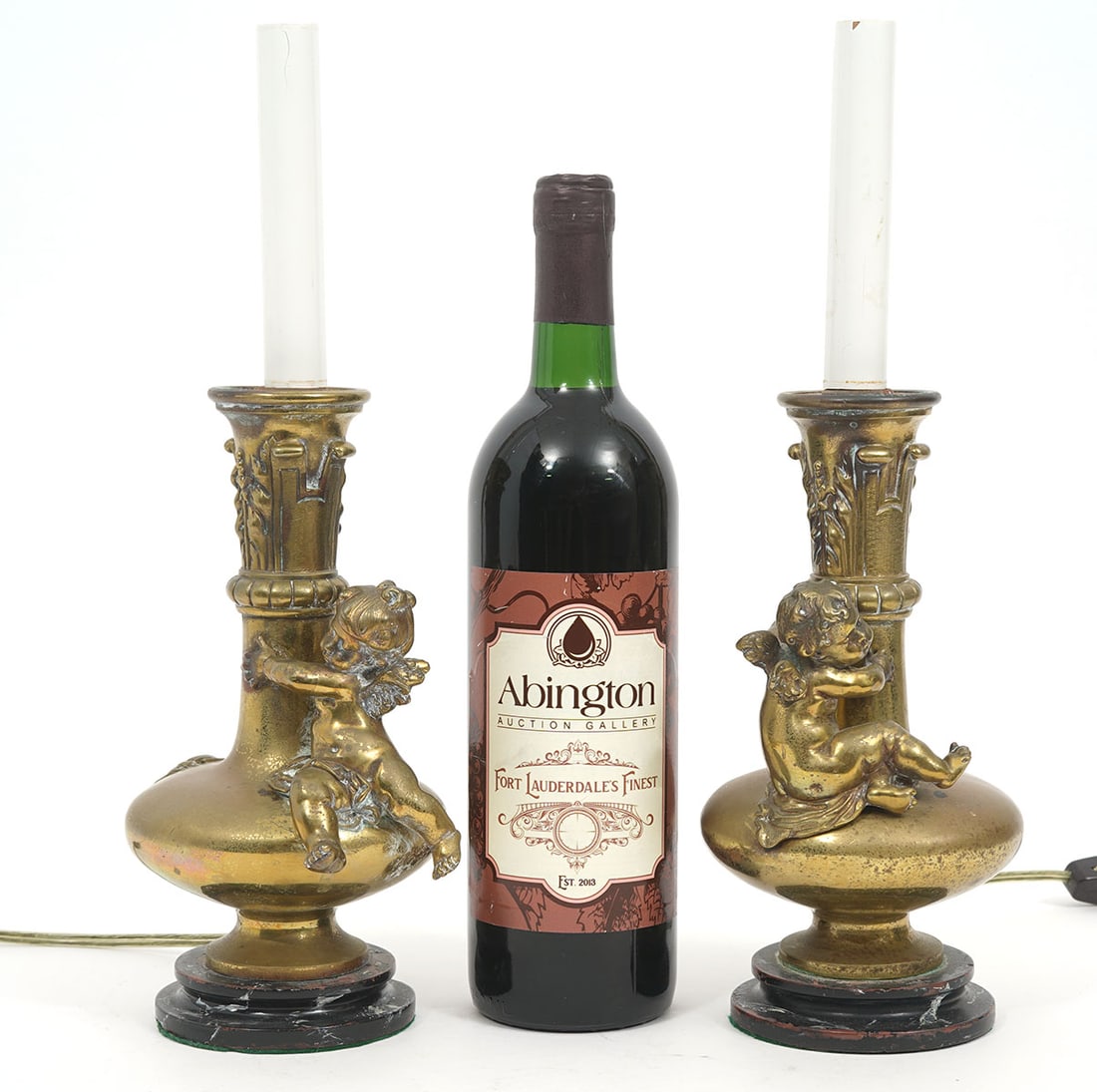 Pr. Auguste Moreau Signed Bronze Cherub Lamps (1 of 11)