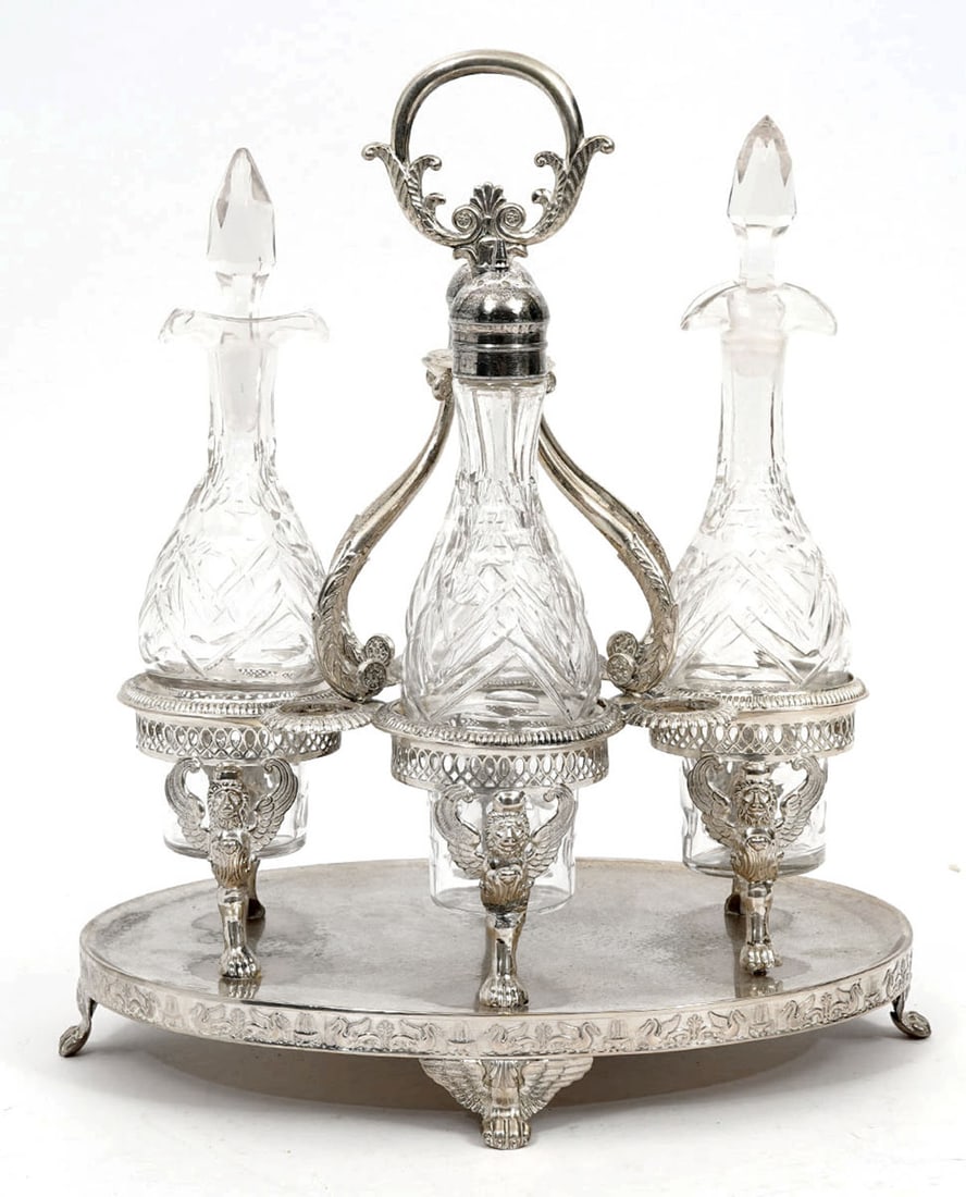 Silverplate 19th C English Cruet Set (1 of 9)