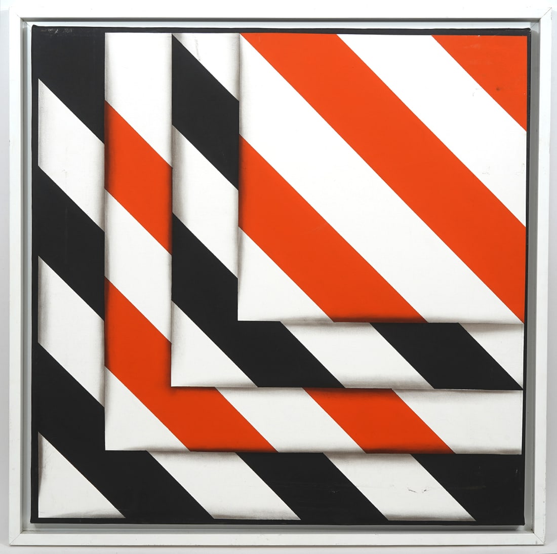 Omar Rayo Op-Art Acrylic on Canvas Painting (1 of 4)