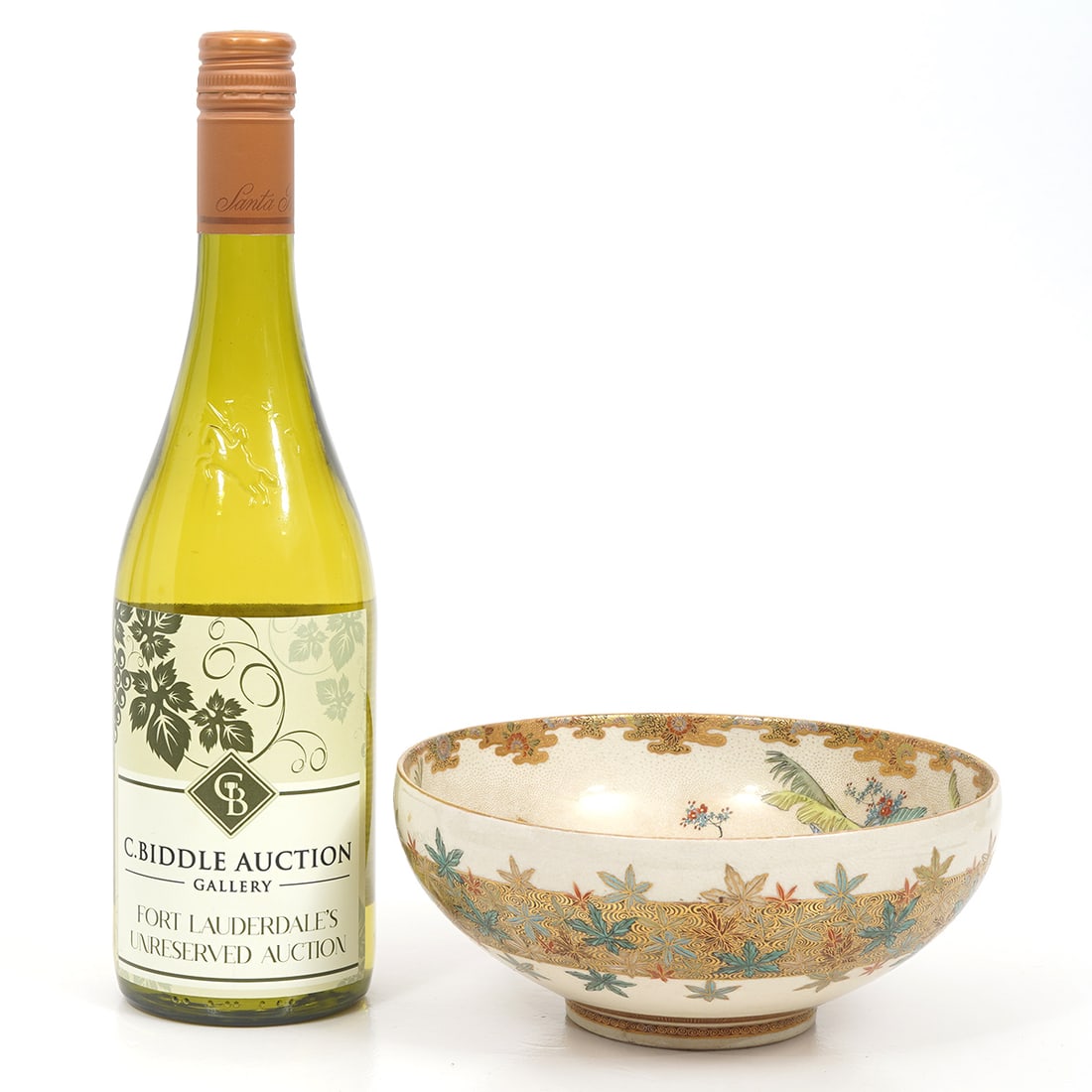 Japanese Satsuma Pottery Footed Bowl Signed (1 of 5)