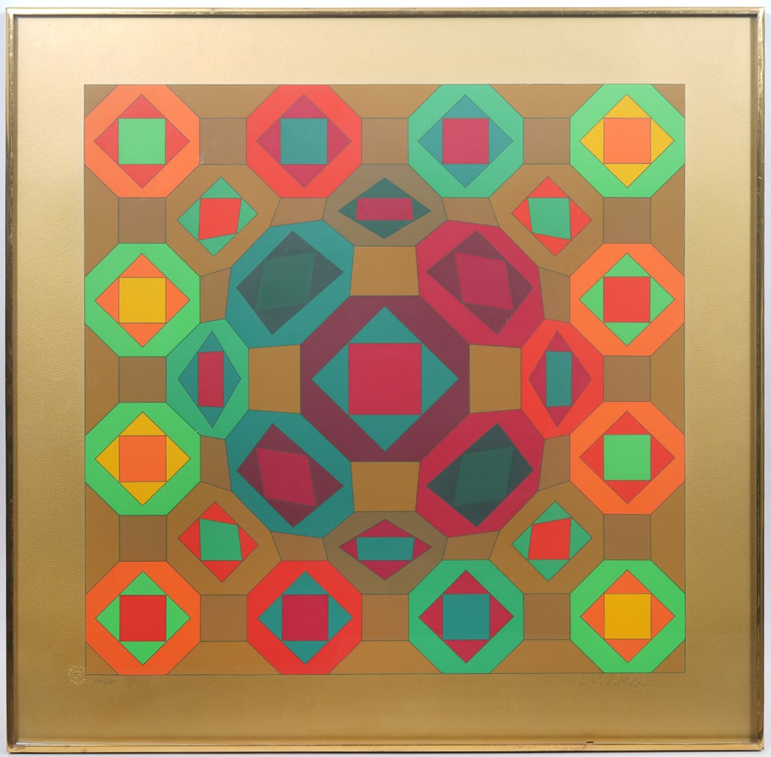 Vasarely Structure Geometrique Gold S/N (1 of 7)