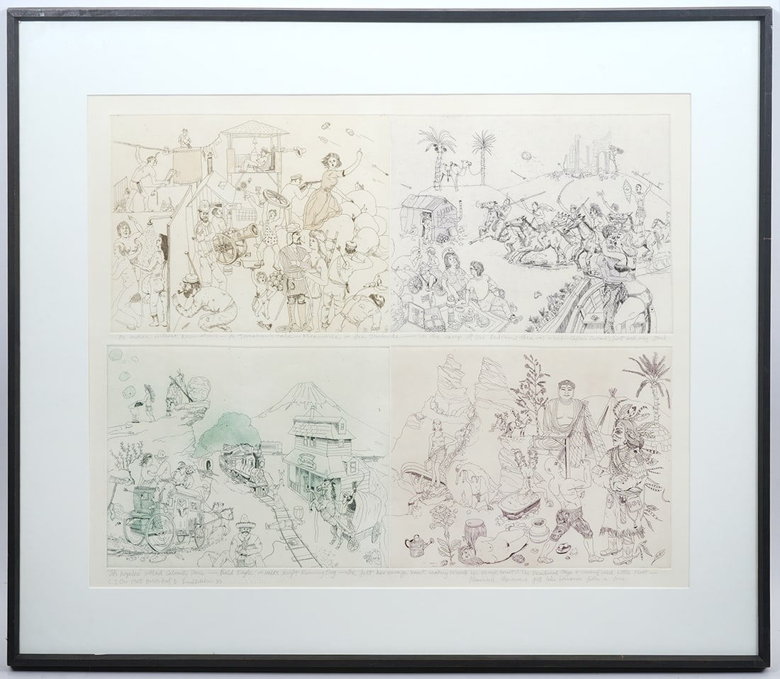 Chris Orr "Indian Without Reservations" Etching (1 of 11)