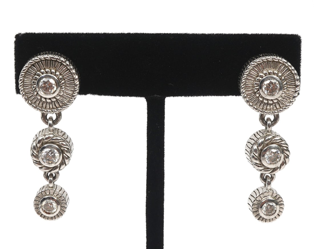 Judith Ripka Sterling CZ Dangle Earrings (1 of 5)