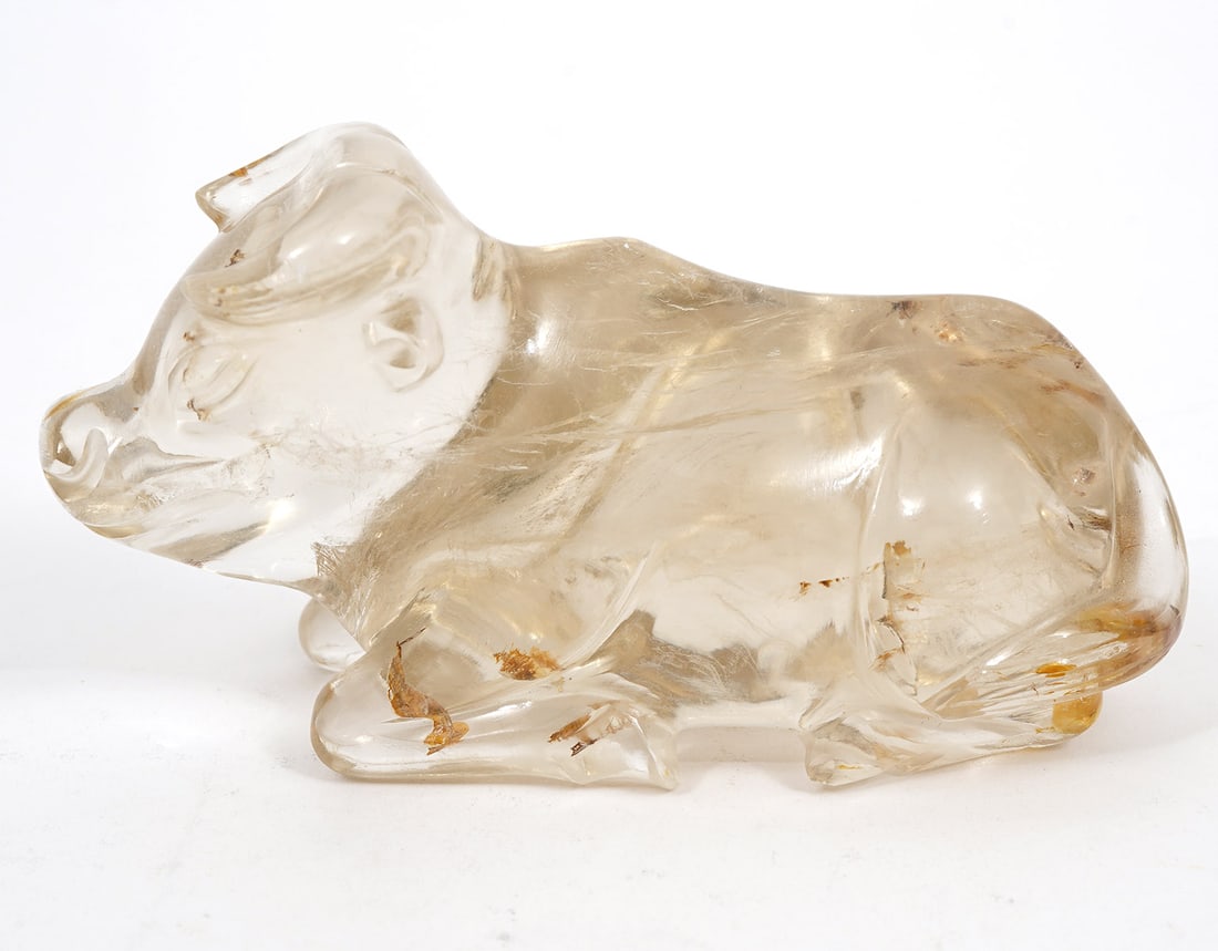 Chinese Hand-Carved Rock Crystal Ox (1 of 8)