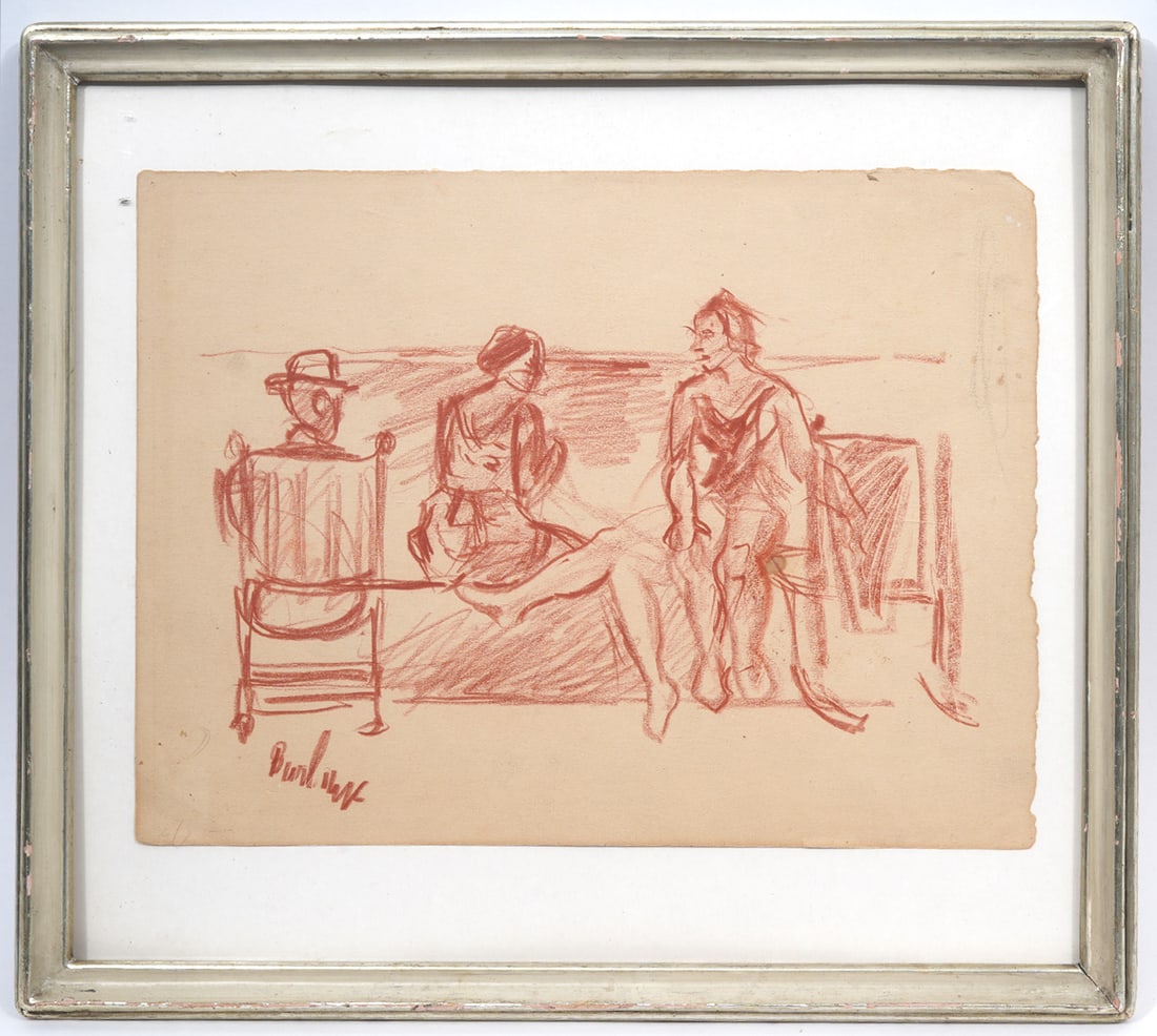 David Burliuk Three Figure Drawing on Paper (1 of 5)