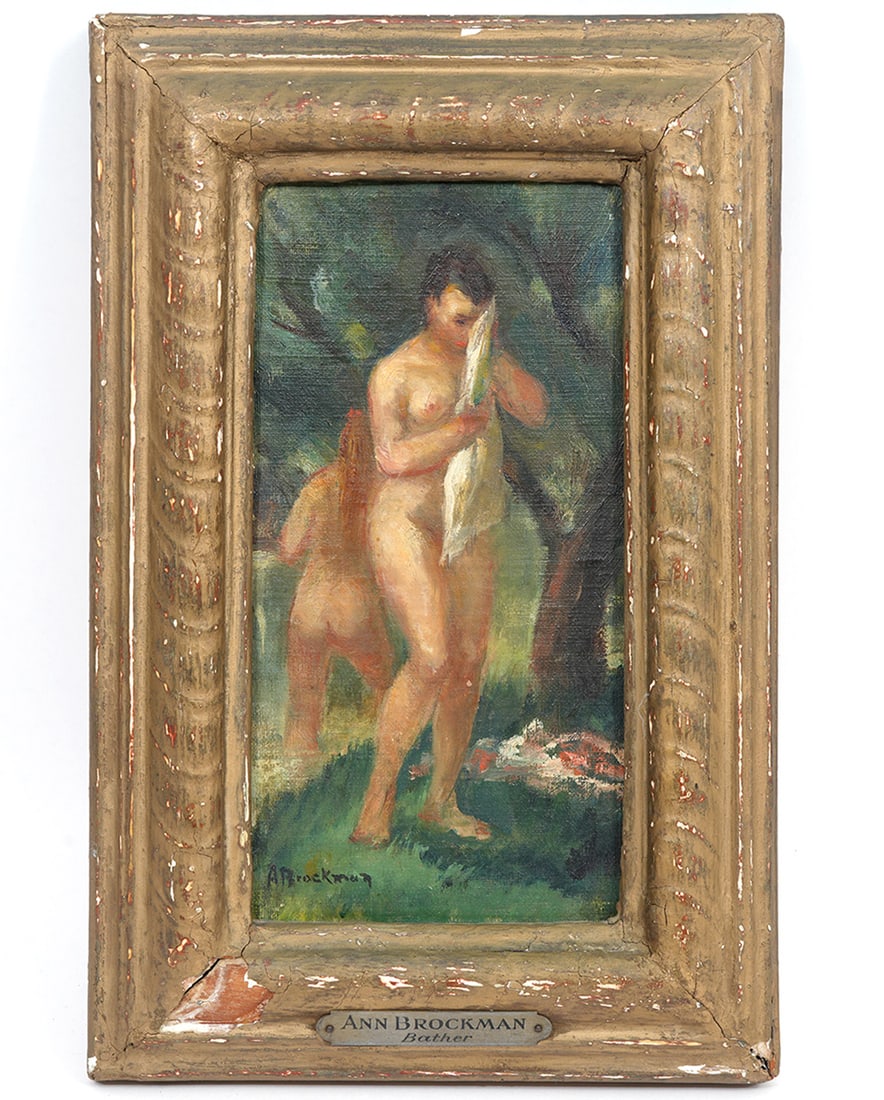 Ann Brockman "Bathers" Oil on Board (1 of 6)