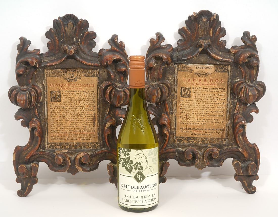 Pr. 18th C. Italian Alter Frames With Scriptures (1 of 9)