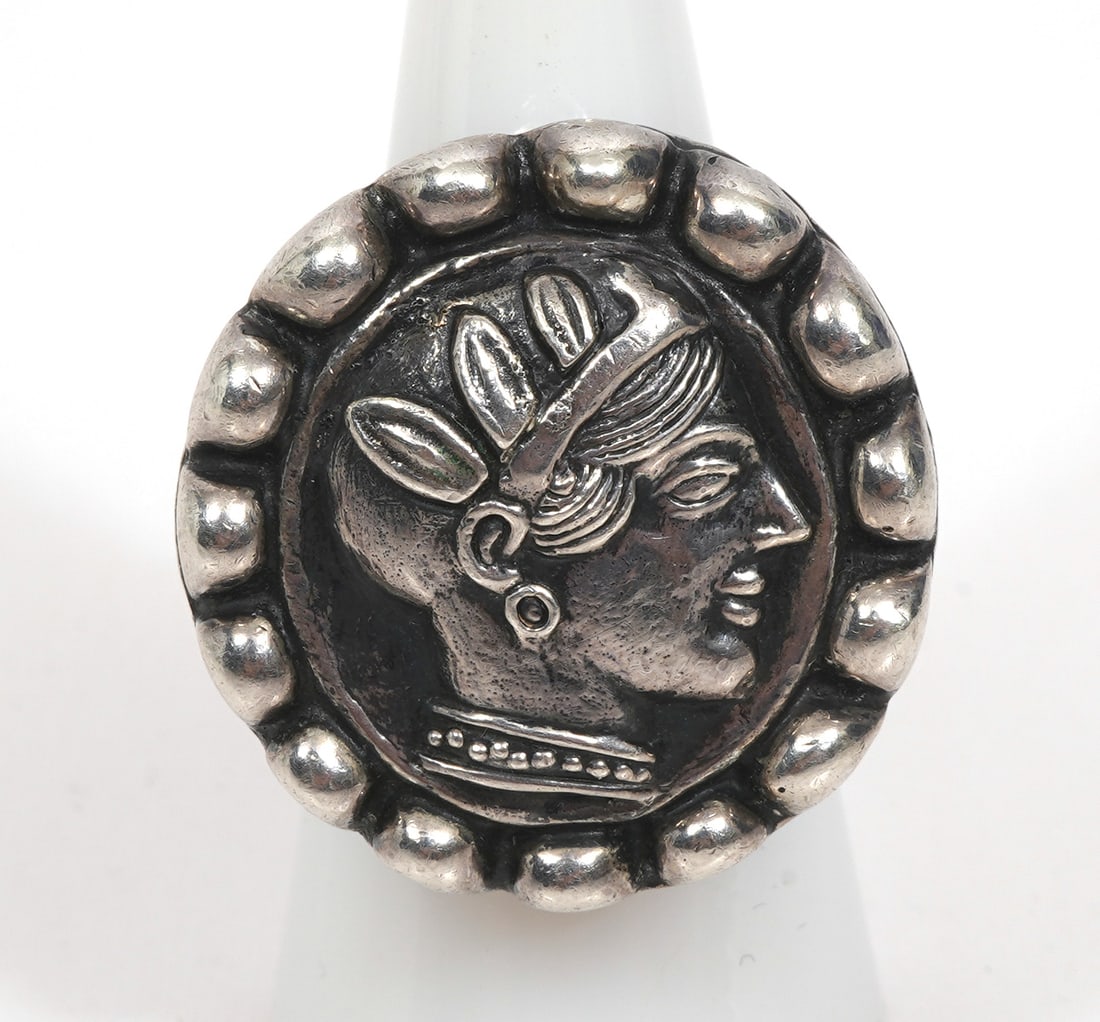 Dian Malouf Sterling Silver Coin-Style Ring (1 of 6)