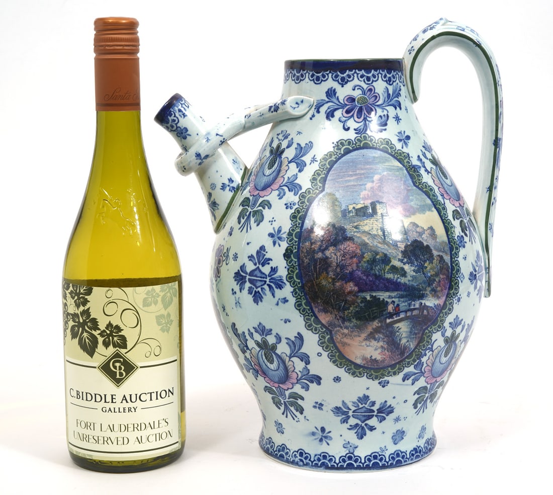 European Painted Pottery Pitcher (1 of 7)