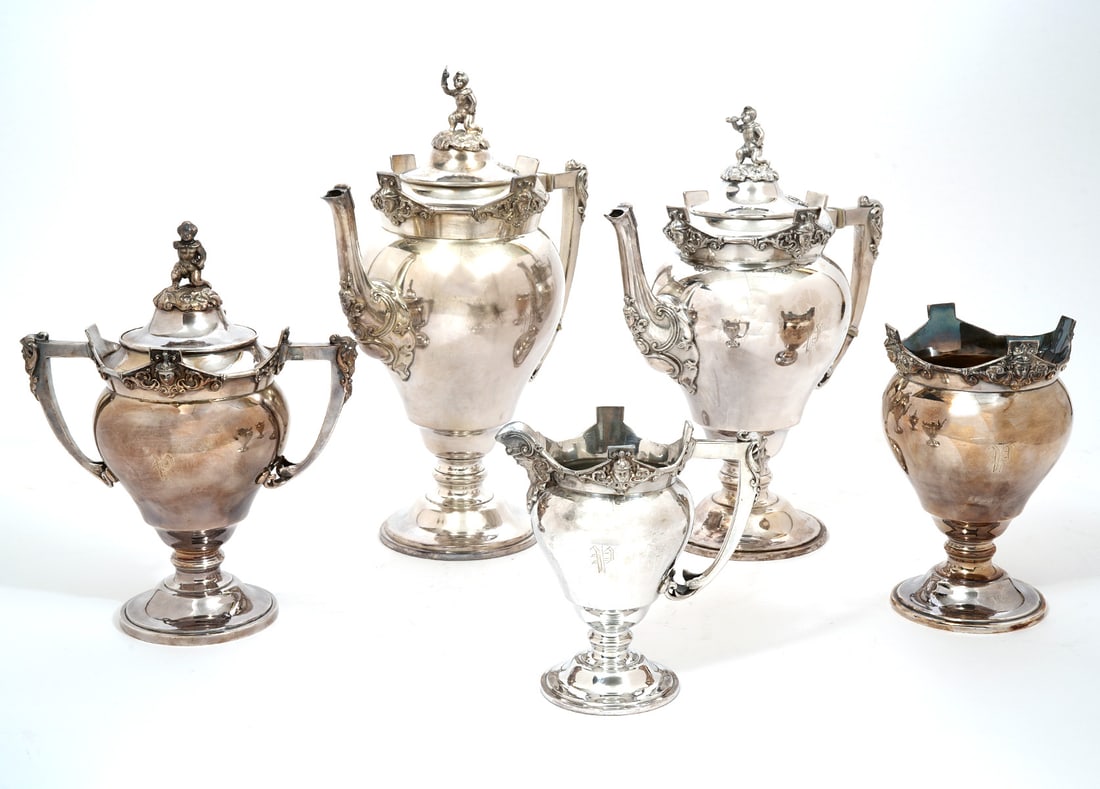 Meriden Silver-Plate Tea Coffee 5Pc Group (1 of 14)