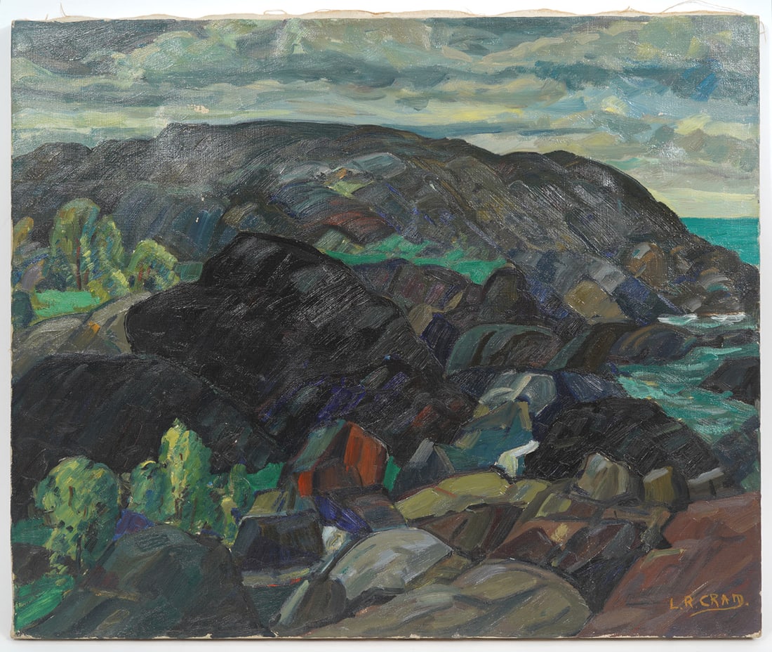 Leighton R. Cram "Headland Rocks" O/C Painting (1 of 5)