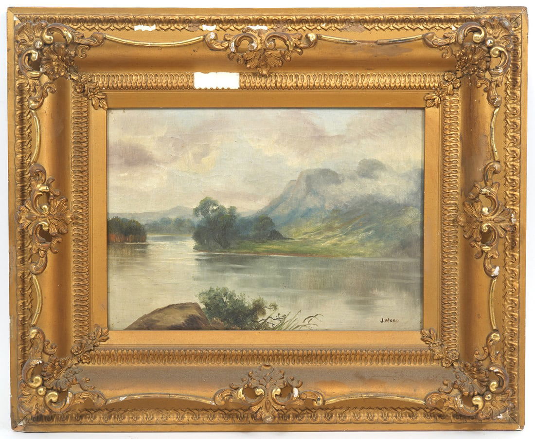 J. Wood Signed Landscape O/C Painting (1 of 5)