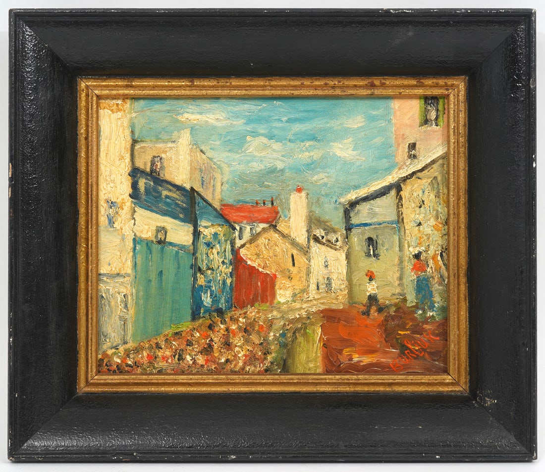 David Burliuk Oil On Board Town Scene (1 of 5)