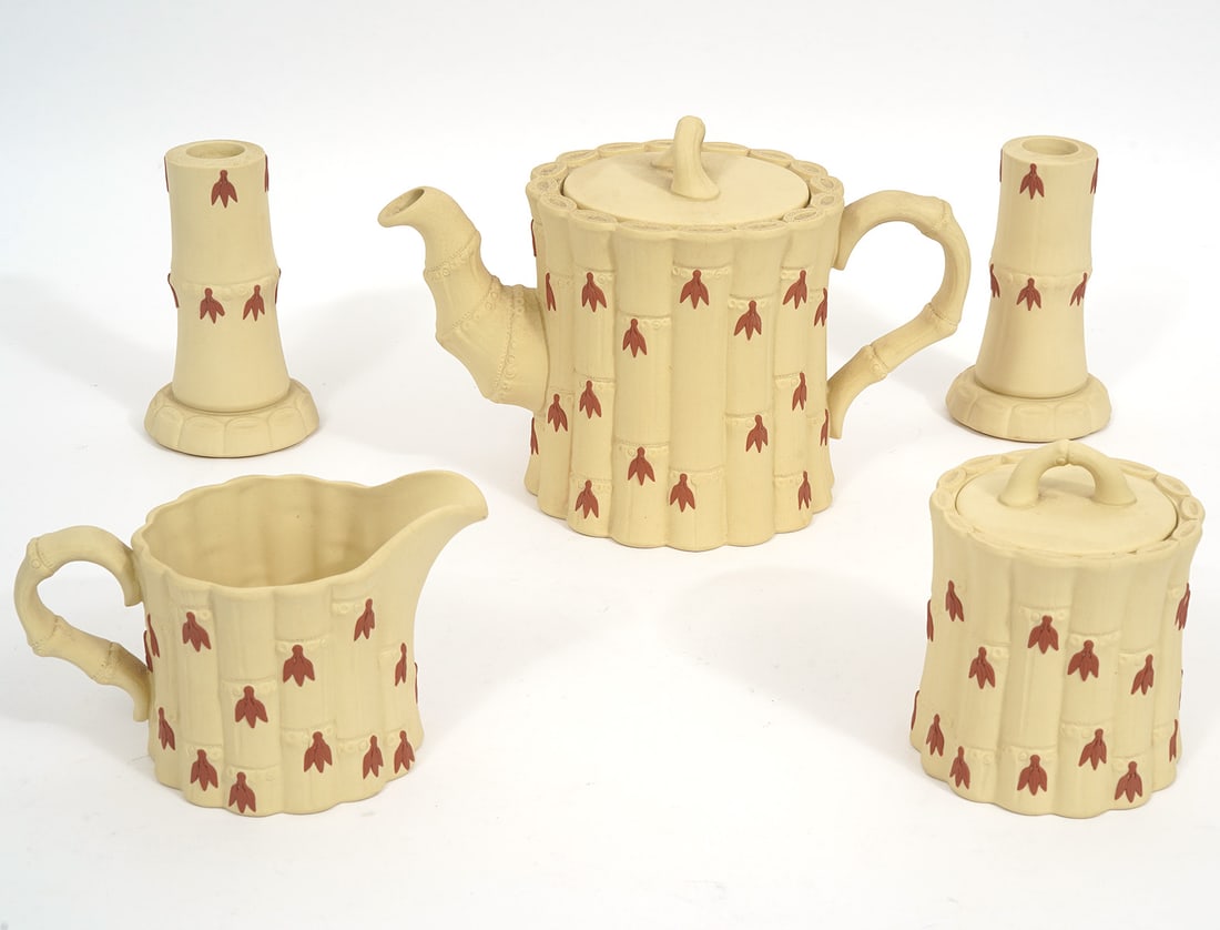 Wedgwood 5 Pc Primrose Jasperware Tea Set (1 of 8)