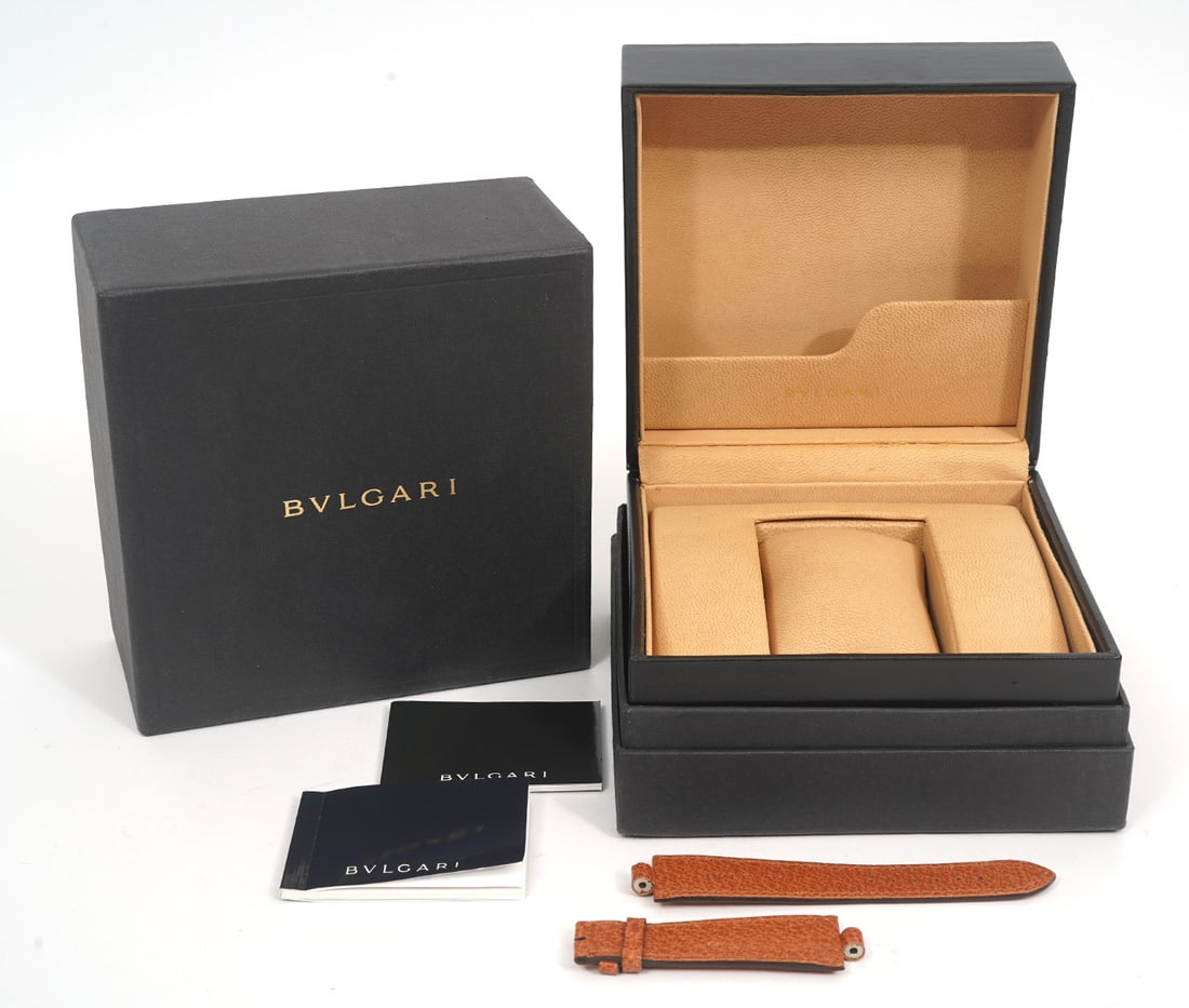 Authentic New Bvlgari Honey Brown Leather Strap (1 of 7)