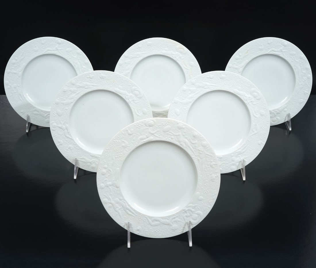6 Rosenthal Porcelain "Magic Flute" Dinner Plates (1 of 4)