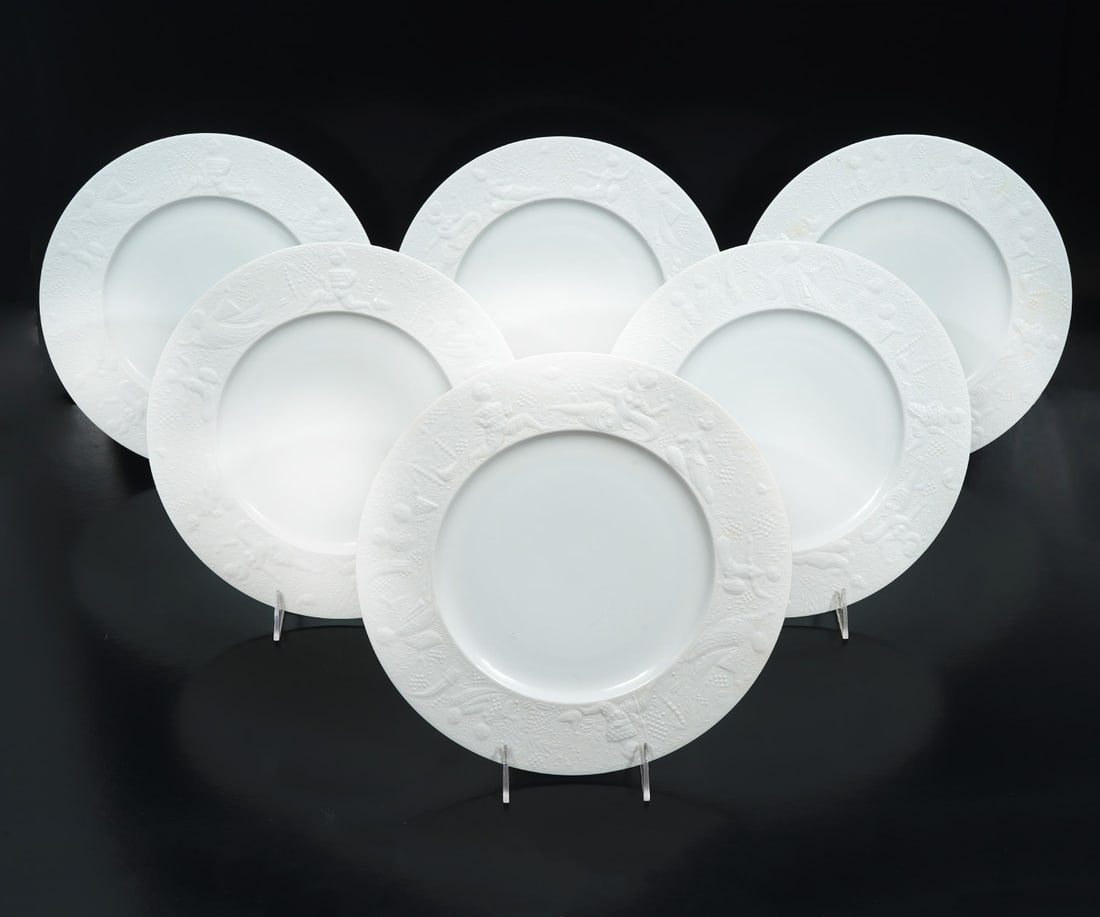 6 Rosenthal Porcelain "Magic Flute" Dinner Plates (1 of 5)